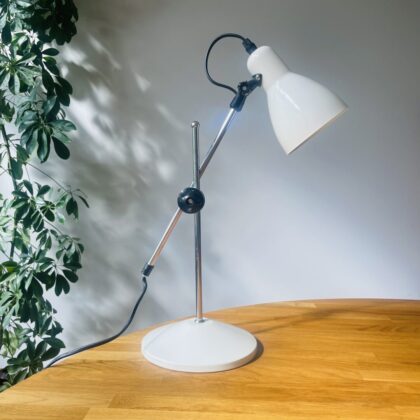 Vintage bureaulamp tafellamp wit metaal